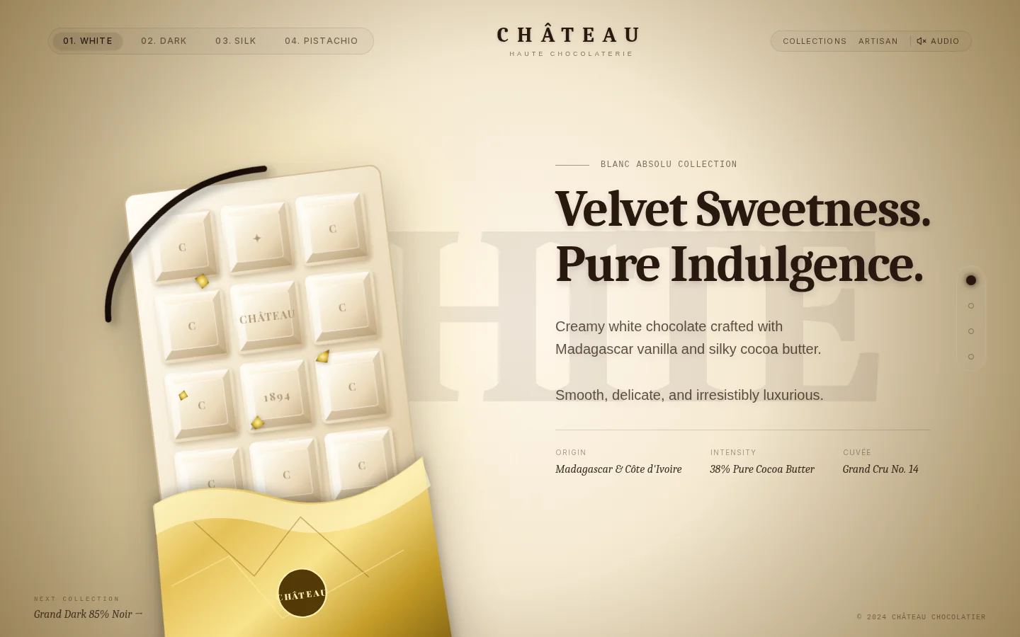 Château Luxury Chocolate website hero preview