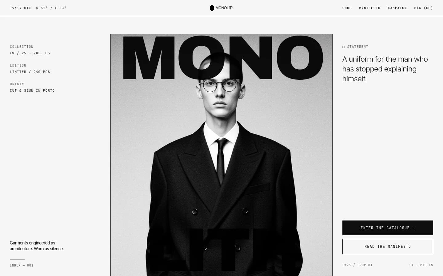 Monolith website hero preview